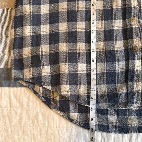 John Ashford Casual Button Down Mens XL Blue Plaid Rugged Flannel Shirt - Picture 5 of 5